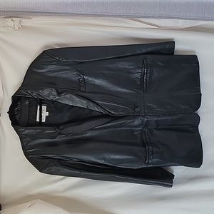 Vintage black leather blazer